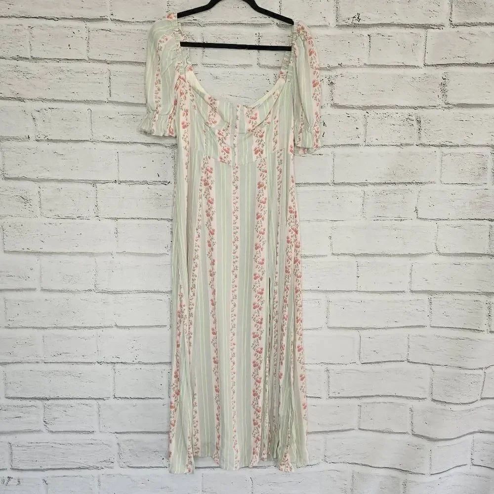 We Wore What Rosewood Cap Sleeve A-line Gown Midi Dress Multicolor Size 10